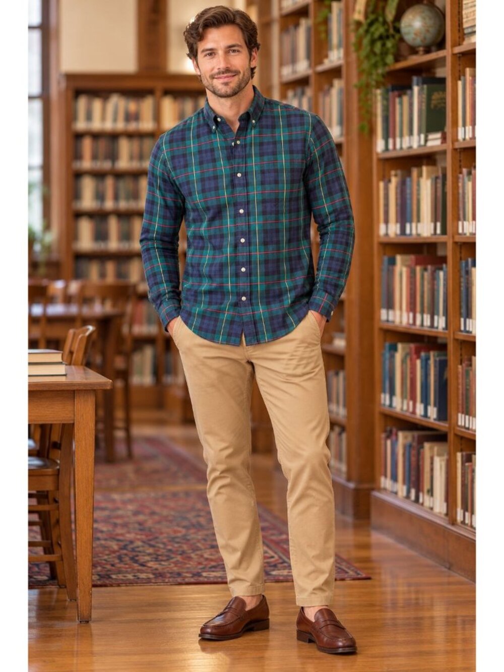 J.Crew Mens Pima Cotton Slim Oxford Button-Down Shirt Size M Preppy Teacher